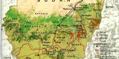Mapa Súdánu geografie